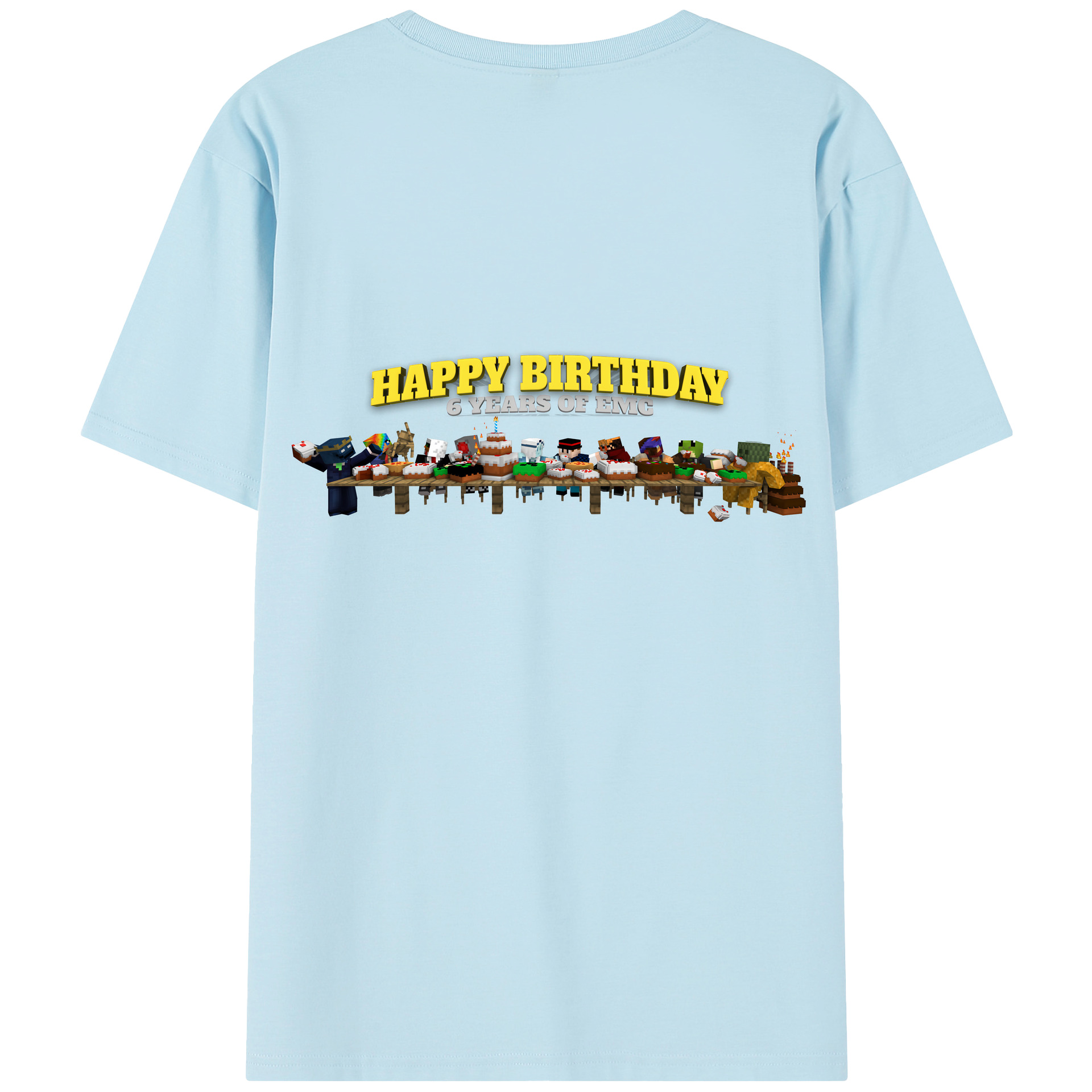 （画像用） マインクラフト ブロックの世界 Minecraft MC Block world 綿100％半袖Tシャツ（背面プリント）